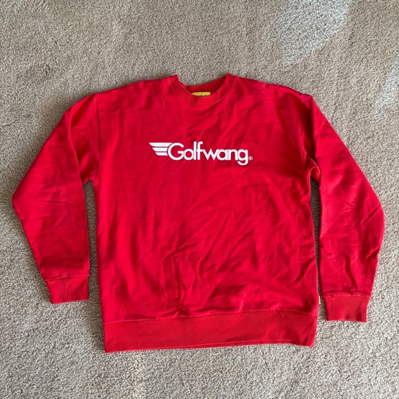 Golf Wang Bold logo streetwear Tyler the creator Red Crewneck Sweater size large